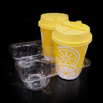 Paket servisi olan kahve, çay ve şeker için toptan tek kullanımlık plastik ve kağıt bardak tutucular