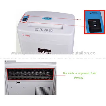 Paper shredder can shred paper, staples, paper clips, credit cards