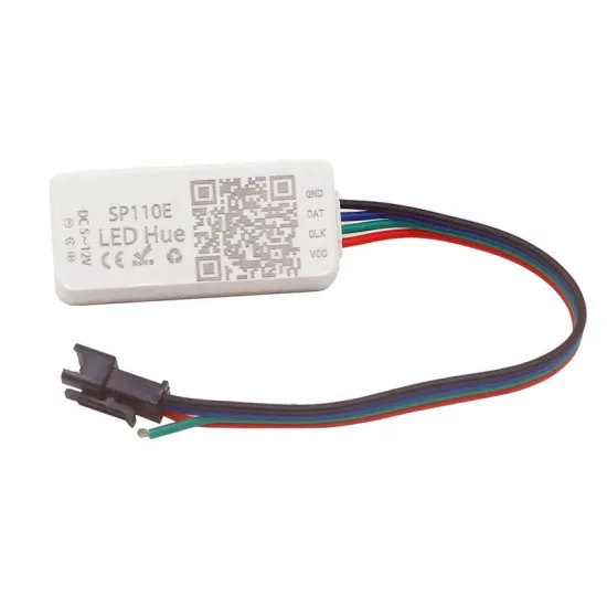 SP110E LED Light Controller for Various LED Strip Types including WS2811, WS2812B, ws2812, SK6812, RGB, RGBW, APA102, and WS2801