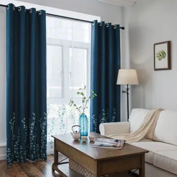 New Design Embroidery Curtain Fabric with Grommets for Bedroom Decor