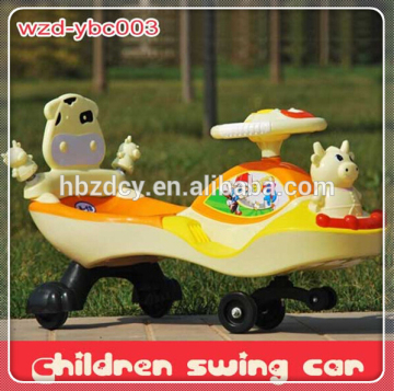 Selling yellow color Kids ride on car bike/ Swing car With Children music /Baby Toys
