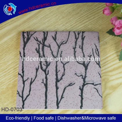 home furnishing ceramic cup mats with cork bottom,coasters printed beautiful picture