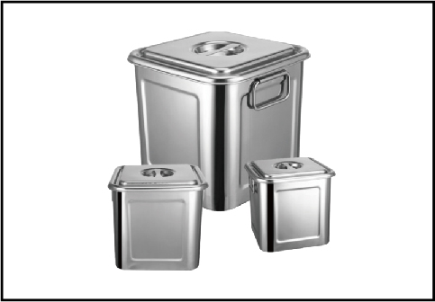 Square stainless steel soup pot with lid