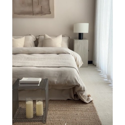 Conjunto de cama respirável adequado para a pele