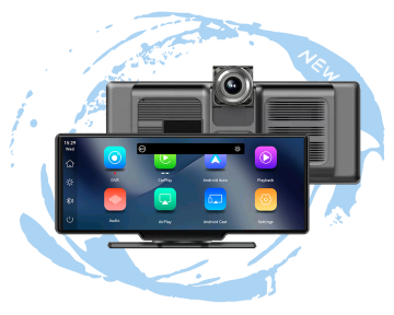 QSF New Style 4K Light Sensor Dual Track Stereo Radio: 10.26\" Touch Screen, Wireless AirPlay, CarPlay & Android Auto