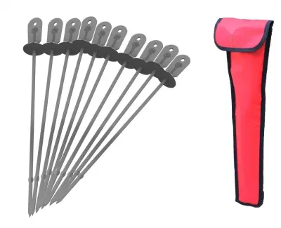 Wide Kebob Sticks Grill Flat Metal Food Remover Stainless Steel Skewers