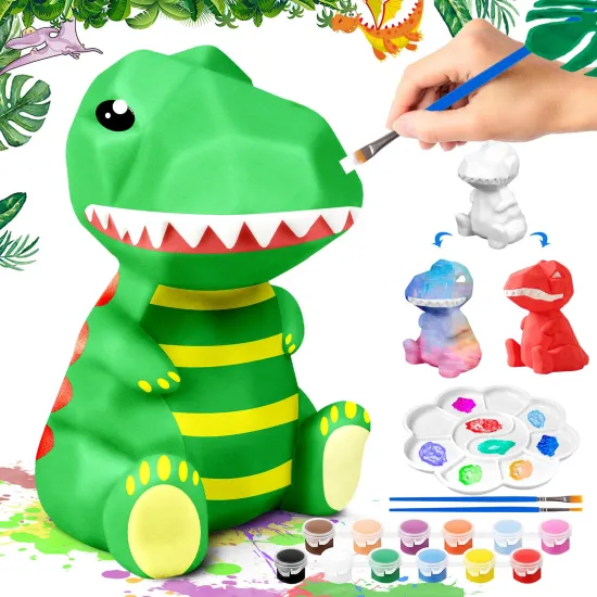 Creative Kids' Dinosaur Lamp Kit: DIY Painting Project & Art Supplies Set for Ages 9-12
