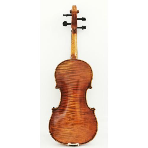 Bonito espíritu de arce flameado pintura violín antiguo