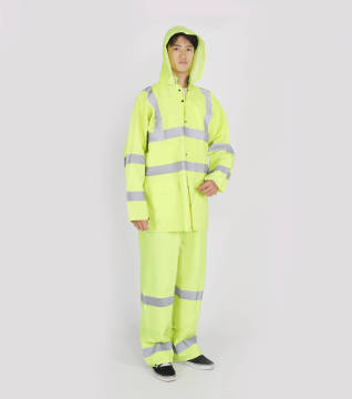 Adult all season outdoor hiking Waterproof color customized single person reflective polyester rainwear suit