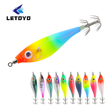 Letoyo 60mm 8g Yüzen Sutte Mini Kalamar Jigleri ile Şemsiye Kancası Yaşam Gibi Egi Squid Jig