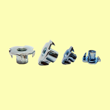 Metric M6, M8, M10 Four-Claw Barrel Nut and Blind Pronged T-Nuts for Furniture Assembly