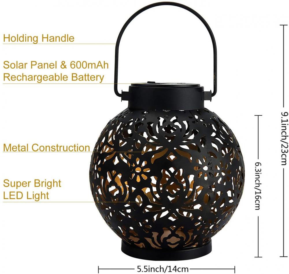 Feux de lanterne suspendus solaires extérieurs