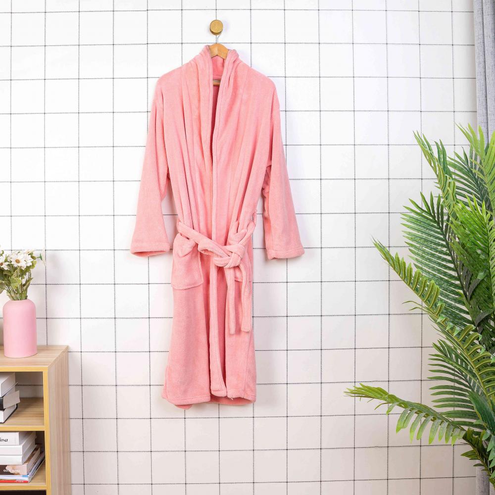 Ladies pink luxury custom printed bathrobe bridesmaid robes