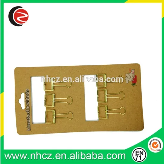 6 pcs 19MM Gold Binder Clips Paper Card Set