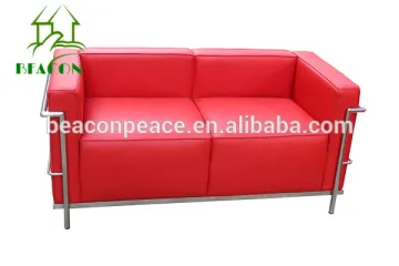 Retro LC3 Red Color loveseat sofa