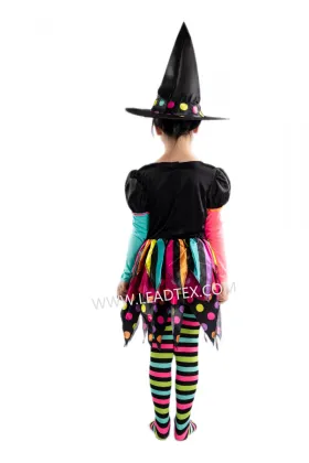 Halloween playful girls witch costumes
