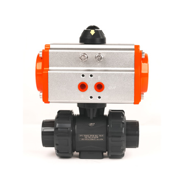 صمام كروي UPVC مع مشغل هوائي