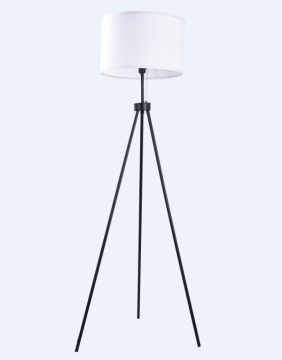 Modern Black & Brushed Steel Metal Tripod Floor Lamp