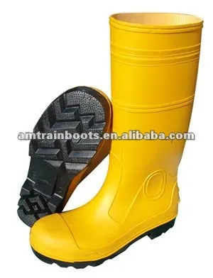 PVC with steel toe/sole safety boots