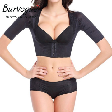 Burvogue High Quality Womens Shapewear Short Sleeve Slimming Crop Tops Body Arm Shapers