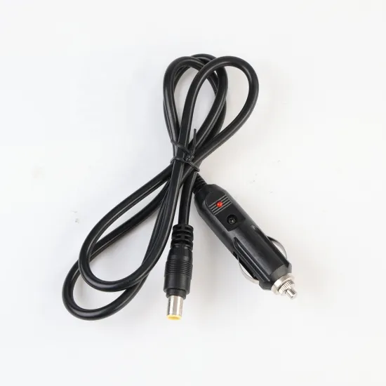 16AWG 1.5mm² 1.0m Black Round DC Wire with 6.2mm OD, Male to Cigarette Plug Connection and 15A Fuse