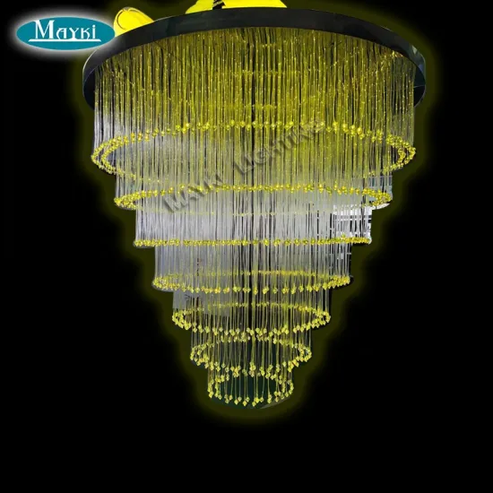 Chandelier Crystals Pendant Light with Dual Crystal Balls and 150W Fiber Optic Light Engine