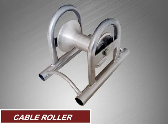 Construction site cable pulling roller