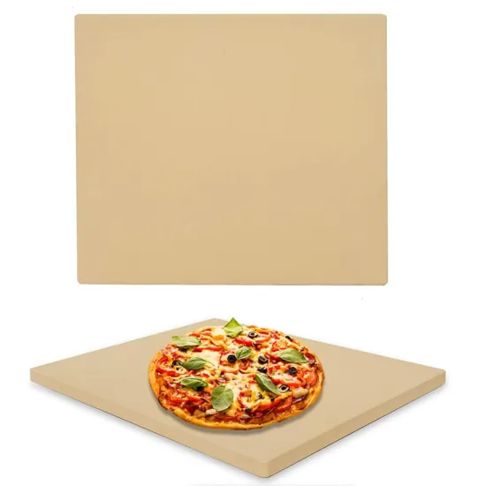 Customized Rectangular bbq rotating stone baking pizza cordierite pizza stone for oven