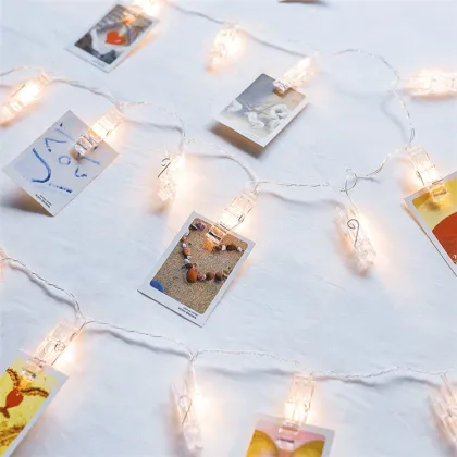 DIY Wedding Party Decoration: LED Fairy Lights & Photo Clip String Lights