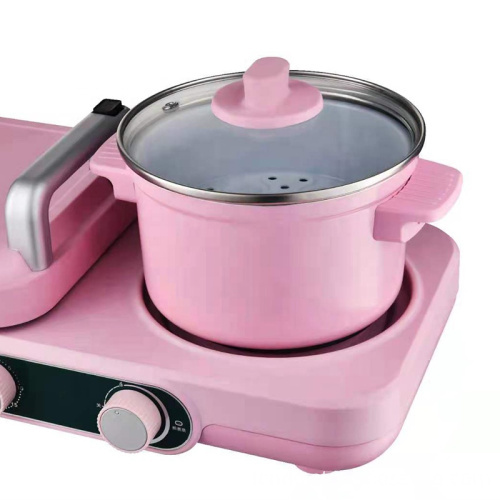 2-in-1 Multifunctional Breakfast Maker with Sandwich Plates, Frying Pan, and Cooking Pot