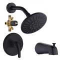 Tub Shower Faucet Black Wall Mounted Bath Taps