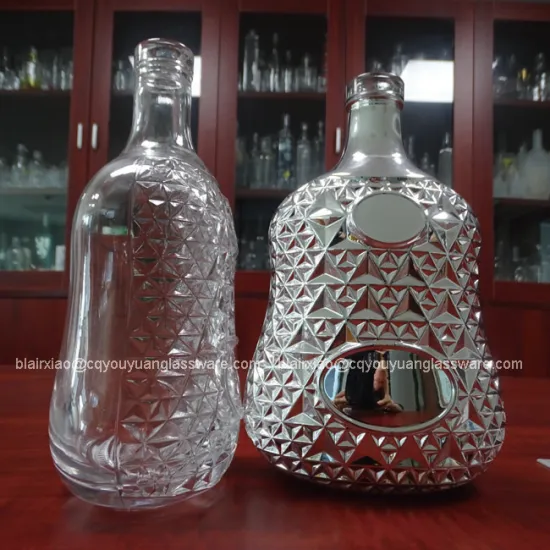 Round Shape Glass Bottle For Brandy 70CL Glass Spirits Bottles With Cork