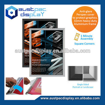 a4 Heavy Duty aluminium Snap Frame (32mm) Square Corners