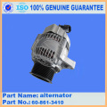 Alternador 600-821-8360 para o motor Komatsu S6D125-1Al