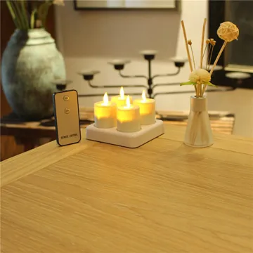 set of 4 Remote Control Moving Flame Tea Lights
