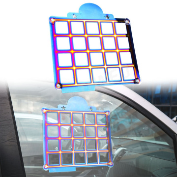 JDM Titanium Burnt Blue Racing Window Net พร้อมโลโก้ - กระจังหน้าความปลอดภัยอัตโนมัติคุณภาพสูงสำหรับการออกแบบกีฬา