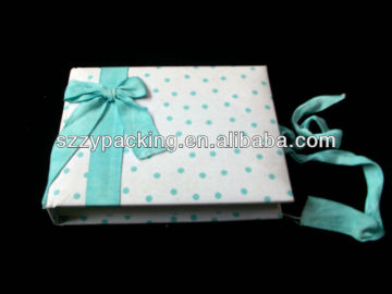 Promotional fabric cover notebook with ribbon closure