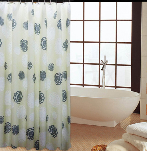 New Flower Curtain 100%Poly Waterproof Shower Curtain (JY-534)