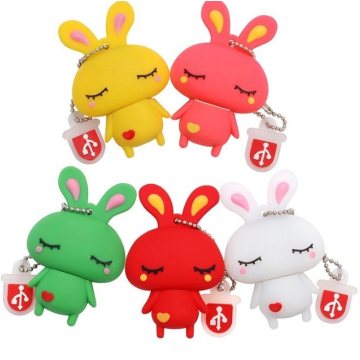 Custom Cartoon PVC Rabbit USB Flash Disk