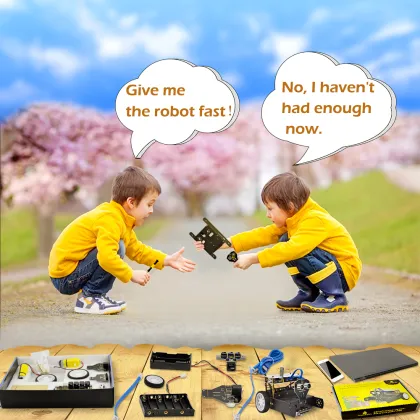 Remote Bluetooth-Controlled Robotics Car STEM Educational Kit for Arduino