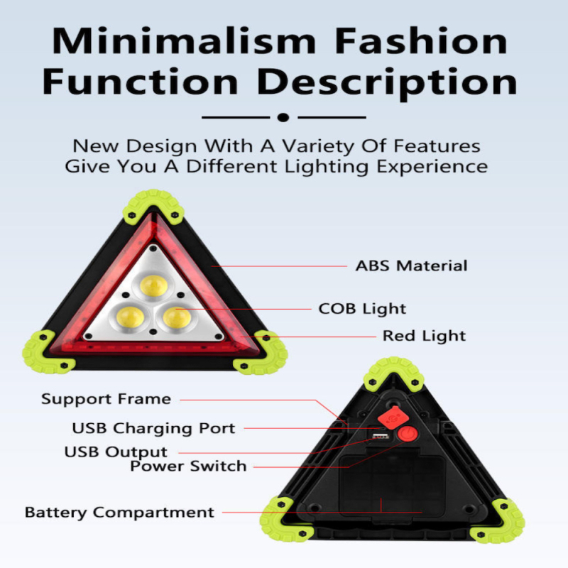 LED Red Triangle Emergency Warning Lamp