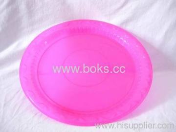 Pink Round Plastic Candy Plates 