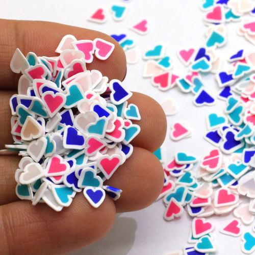 100g Valentine's Day Lovely Heart Slices Polymer Hot Clay Sprinkles for Phone Nail Art Decoration DIY Slim Filling Material