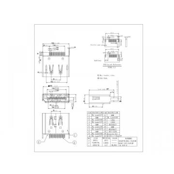 Display Port Female Without Edge Curl,With Fork