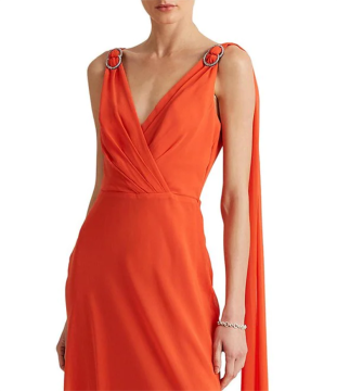Orange Backless Mature Dress Wholesale