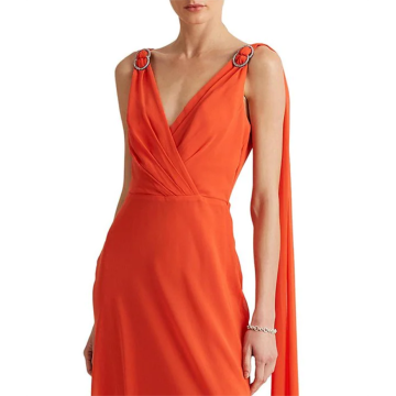 Orange Backless Mature Dress Wholesale