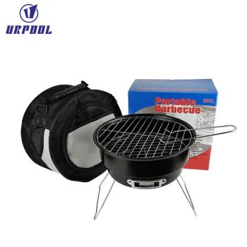 Stainless Steel Smokeless Mini BBQ Grill: Nonstick Reusable Grilling Accessories for Small Circular Grill