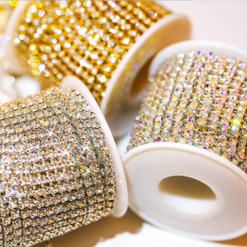 Multicolor Glass Rhinestone Chain Bands for Fashion Accessories: SS6, SS8, SS12, and SS16
