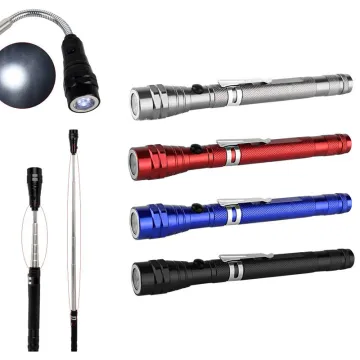 Telescopic Flexible Torch: 3 LED Magnetic Light with Clip & Pickup Flashlight (4 Colors)
