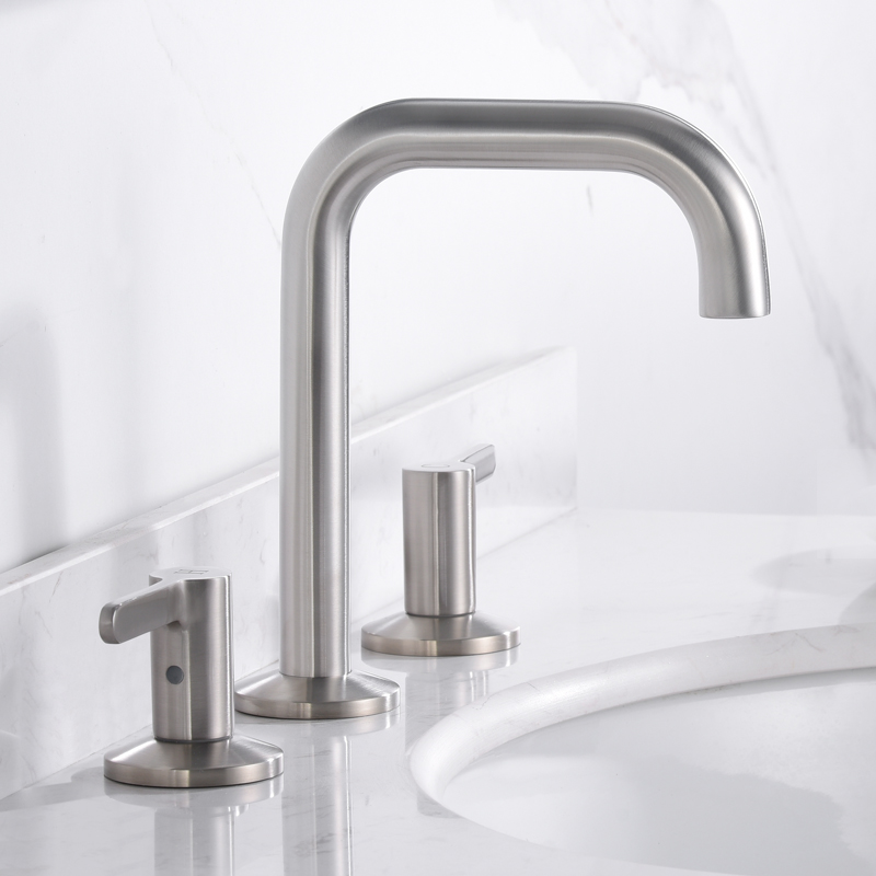 Contemporary Mixers Taps Dual Handle Face Basin Faucet